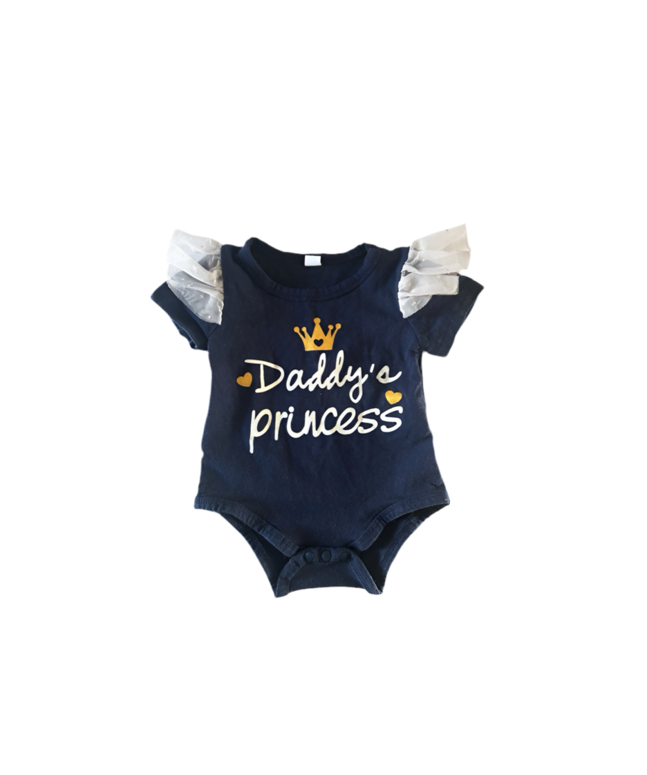 Navy Blue “Daddy’s Princess” Onesie & Starry Tulle Skirt Set